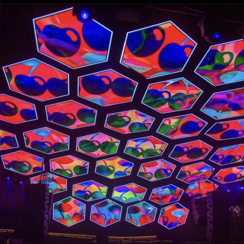 Background Walls with Hexagon LED Screen